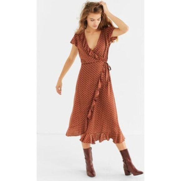 Urban Outfitters Dresses & Skirts - Urban Outfitters Dress | Rust + Orange Midi Wrap